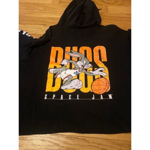 NWT Space Jam women's plus Tune Squad black casual hooded 1/4 zip sweater sz 3X - Picture 4 of 7